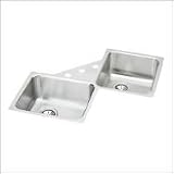 Lustertone Undermount Double Bowl Corner Sink with Optional Faucet and Cutting Board