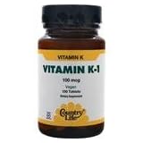 Country Life Vitamin K-1 100 Mcg, 100-Count (Pack of 2)