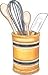 Stoneware Holder with Utensils (5-pc. set)