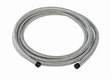 Stainless Steel Braided Hose -6 AN 1000 psi For Fuel/Oil/Water L-10 ft. Black Rubber w/Natural Stainless Steel Overbraid