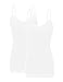 RT1004 Pack Ladies Adjustable Spaghetti Strap Lace Tunic Camisole 2Pack-WHT S