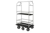 Bellman Condo Cart 48x25 Satin Aluminum Black Carpet, 6 Rubber Wheels