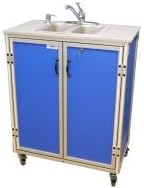 Monsam NS-009D NSF Certified Double Compartment Self Contained Sink44; Blue