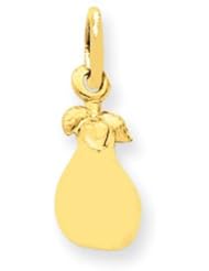 14k Gold Pear Charm