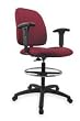 Dakota Designs 2UMT9 Drafting Chair, 46 In H, Adjust, Brgndy