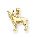 chihuahua17  - 14k Chihuahua Dog Pendant Measures 17x16mm