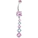 Light Blue Pink Gemstone Dangle Belly Ring