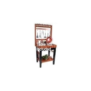 Pot Rack for Pro Prep Bloc, 1 in American Cherry, Copper Flat Bar, 36 in Wide