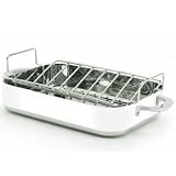 Review Blinq QRR010 / blinQ 14 Inch x 10 Inch Roaster Pan with Rack Simply White