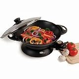Maxi-Matic EWK-606 Elite Gourmet 5-Quart Cast Nonstick Electric Wok with Glass Lid, Black