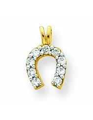 10K Gold Small CZ Horse shoe Charm