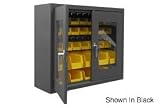 Clear Door Wall Mount Bin Cabinet 30W X 12D X 30H Gray