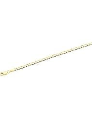 14K Yellow Gold 20 Inch Solid Figaro Chain