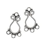 Bali Silver Teardrop Chandelier Earrings Parts 25mm