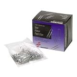 Paper Clips, Standard No. 1 Size, 1000/Box, Silver-RECYCLED (NSN1614292)