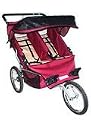 BeBeLove Double Jogging Stroller - Maroon
