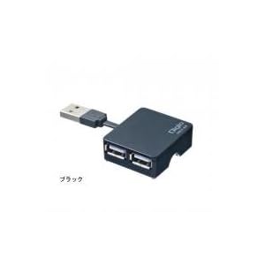 【クリックで詳細表示】Digio2 4ポートUSB2.0ハブ バスパワー ブルー USBコネクタを裏側に収納～モバイル最適サイズ～ UH-2284BL