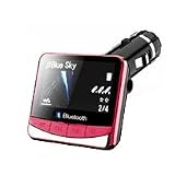 PictureSound BT Ultimate Bluetooth Car Fm Transmitter with USB port support,Sd-card (support upto 16gb *),line support for MP4/WMA/MP3 (iPhone 4, 3Gs & 3G, iPod, Zune) (RED * Compatible with all cell phones) Includes infrared remote *
