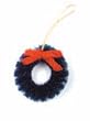 Dollhouse Miniature Green Sisal Wreath with a Red Bow