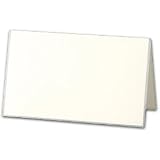 10 Silver Bordered Pearl White Place Cards