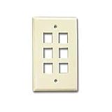 CAT5 Face Plate, 6-Hole - Beige