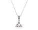 Three Stone Diamond Pendant in 14K White gold