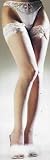 Sheer Lace Top Thigh Highs with Dangling Pearl and Satin Bow Great Bridal Stockings!