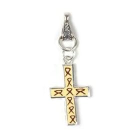 All Gold Ribbon Cross Pendant