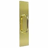 64 pcs Solid Brass Push & Pull Handle with Plate In Bright Brass Finish FREE SHIPPING!!!