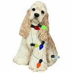 Cocker Spaniel buff w/lights ornament Sandicast