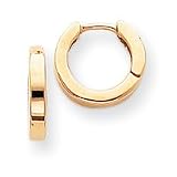 14k Polished Round Hinged Hoop Earrings