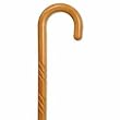 Carved wood Cane - Natural Stain color. This traditional walking cane can be used in either right or left hand. This cane is also known as hospital cane. It is made in solid wood, weight capacity 250 pounds, height 36-37 inches. See All King Of Canes Products.