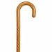 Carved wood Cane - Natural Stain color. This traditional walking cane can be used in either right or left hand. This cane is also known as hospital cane. It is made in solid wood, weight capacity 250 pounds, height 36-37 inches.