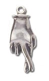 Solid Sterling Silver Crossed Fingers Charm