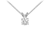 14K White Gold : Round Diamond Solitaire Pendant - 0.75 CT. TW.