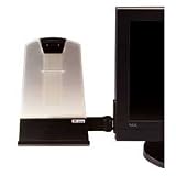 Clip Copyholder, Flat Panel Monitor Mount, Plastic, Holds 35 Sheets, Black/Clear