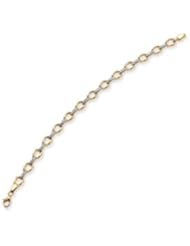 14k Gold Diamond Fascination 7in Stirrup Link Bracelet