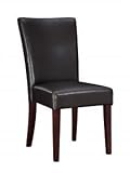 Classic Seating Bonded Leather Parsons Chair in Brown