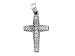 14K WHITE GOLD CHARM PENDANT w/DIAMONDS - CROSS