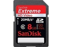 SanDisk Extreme 8GB HD Video SDHC Flash Memory Card (SDSDX-008G)