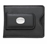 Ottawa Senators Sterling Silver "Senators" Puck on Black Leather Money Clip / Credit Card Holder