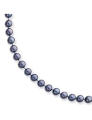 14k 6-6.5mm Black Akoya Saltwater Cultured Pearl Necklace - PLB60-24"
