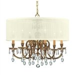 Crystorama - 2916-OB-SAW-CLS - 6 Light Chandelier - Olde Brass Finish / Swarovski Strass Crystal