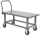 Akro-Mils Fixed Work Height Platform Truck - Steel Deck - 30 x 60 in. - 8 in. Mold-on Rubber Casters
