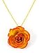 REAL FLOWER Rose Pendant Necklace Blossom Yellow Red
