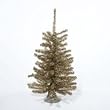 16" Sparkling Gold Retro Tinsel Table Top Christmas Tree - Unlit
