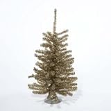 12 Sparkling Gold Retro Tinsel Table Top Christmas Tree - Unlit