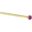 Solid 14KT Yellow Gold 2mm Genuine Rose Pink Garnet Straight Fishtail 3/4 - 20 Gauge