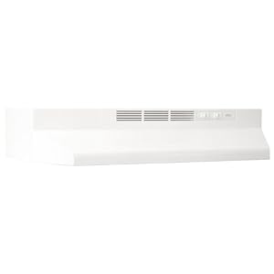 Broan 413001 Economy 30-Inch Two-Speed Non-Ducted Range Hood, White