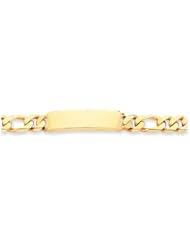 Genuine 14K Yellow Gold Hand-Polished Figaro Link Id Bracelet 8.5 Inches 100% Satisfaction Guaranteed.
